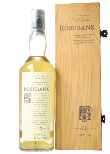 Rosebank Lowland Scotch Whisky 12 Year Old 70cl 43% Ob-Flora & fauna wooden box