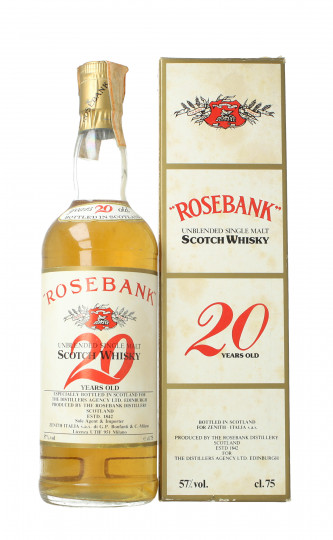 Rosebank Lowland  Scotch Whisky 20 Year old - Bot.70's-80's 75cl 57% OB - Zenith Bonfanti import