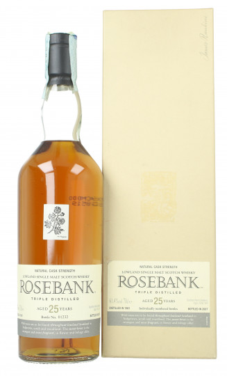 Rosebank Lowland  Scotch Whisky 25 year old 1981 2007 70cl 61.4%