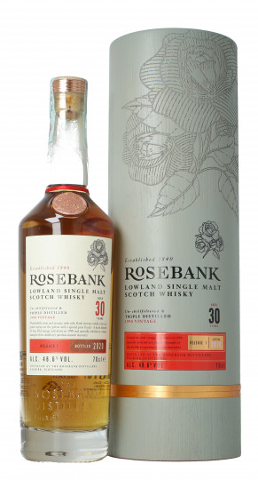 Rosebank Lowland  Scotch Whisky 30 Year old bottled 2020 70cl 48.6% OB - 1st release