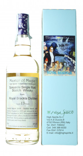 Royal Brackla Highland   Scotch Whisky 13 year old 2009 2022 70cl 46% High Spirits  -Master of magic