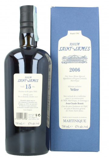Saint James  Martinique Rum 15 year old 2006 2021 70cl 47% Velier -