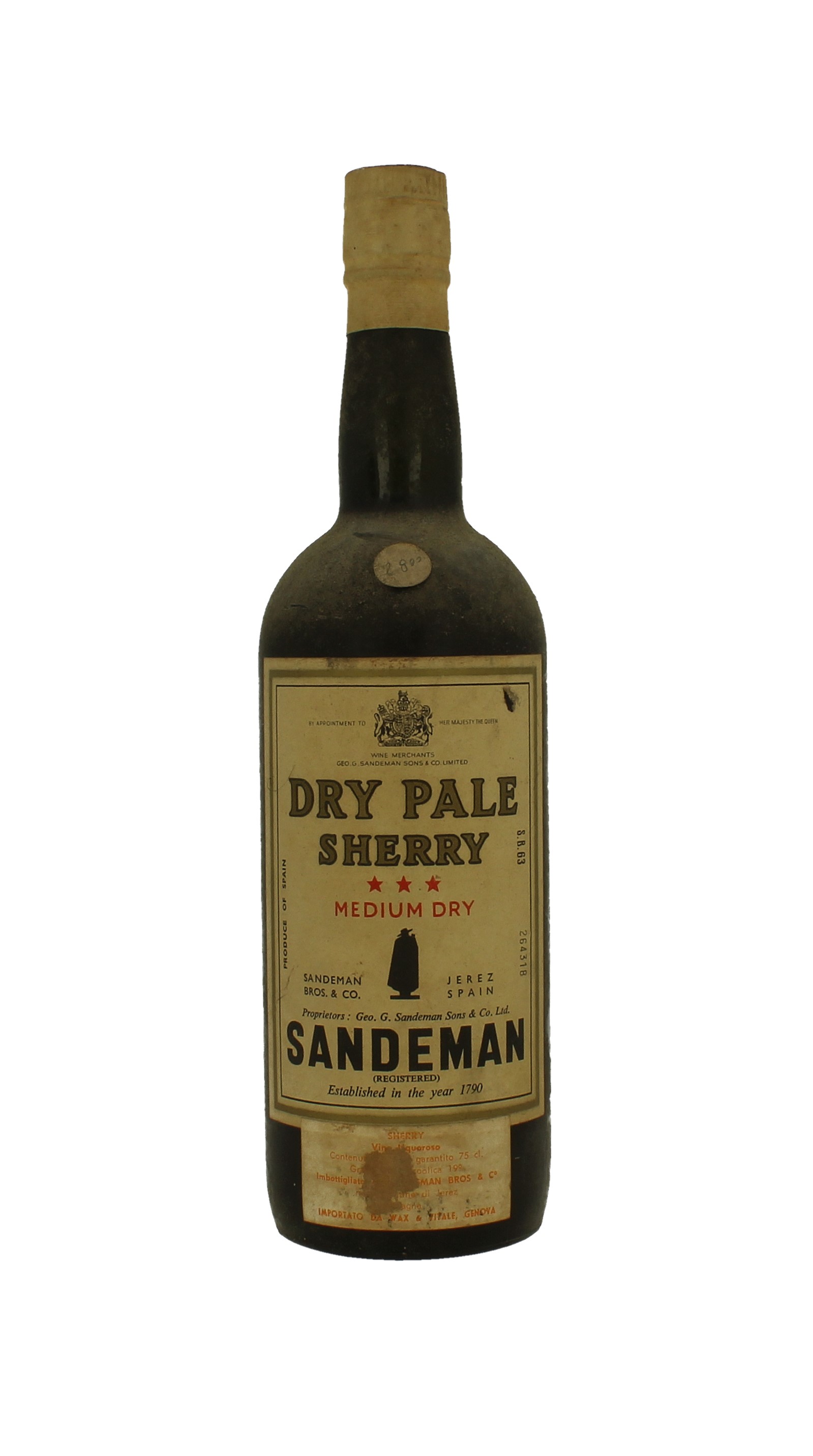 Sandeman DRy Pale sherry Wine Bot 60/70's 75cl Products Whisky