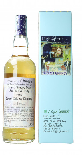 SECRET ORKNEY DISTILLERY 15 year old 2006 2022 70cl 46% High Spirits  -Master of magic