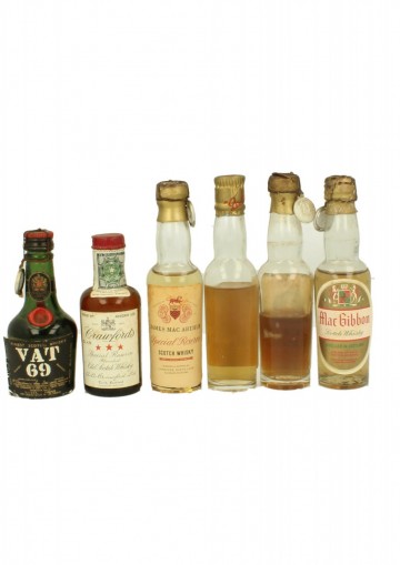 SET OF VERY OLD BLENDED  WHISKY MINIATURES  5 CL