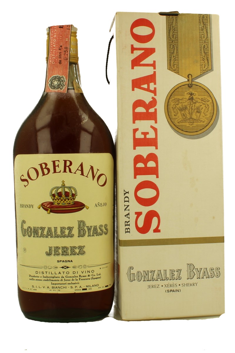 Spanish Brandy Soberano Bottled around 1970 75cl 40 Gonzales Byass