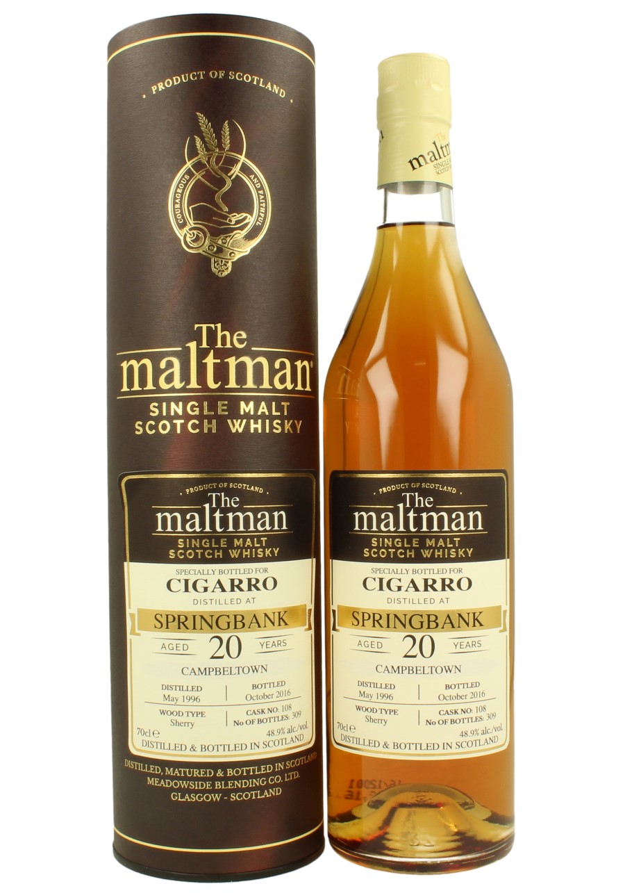 SPRINGBANK 20yo 1996 2016 70cl 48.9% The Maltman - Cigarro Club HK
