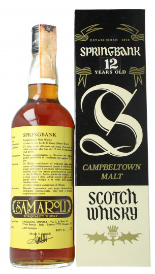 Springbank Campbeltown Scotch Whisky 12 Year Old - Bot. in The 80's 75cl 57.1% Samaroli Best Springbank ever