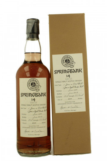 Springbank   Campbeltown Scotch Whisky 14 Years Old 1998 2012 70cl 55.7% OB  -Springbank Society members