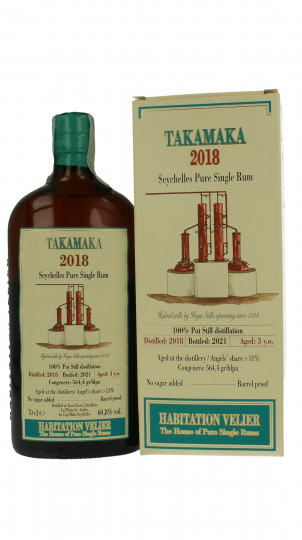 TAKAMAKA RUM 3yo 2018 2021 70cl 60.8% - Velier