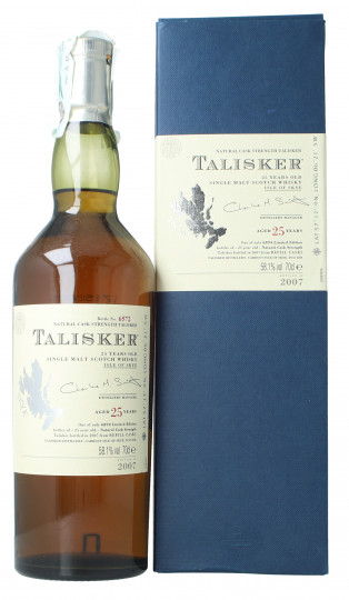 TALISKER  Island Scotch Whisky 25 Years Old Bottled 2007 70cl 58.1%