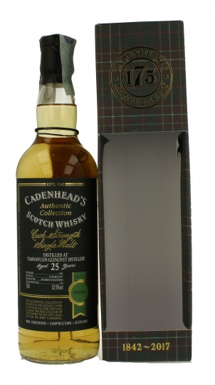TAMNAVULIN 25 Years old 1992 2017 70cl 52.9% Cadenhead's - Authentic Collection-175th anniversary