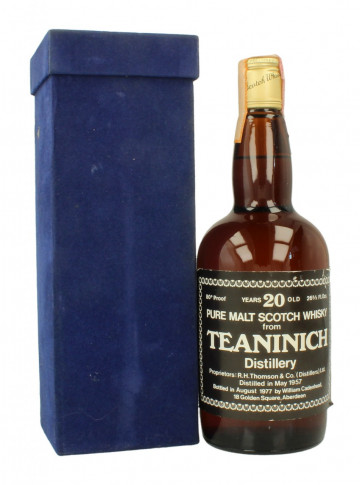TEANINICH Hihgland malt Scotch Whisky 20 year old 1957 1977 26-2/3 Fl.Ozs 80°proof Cadenhead's - Dumpy