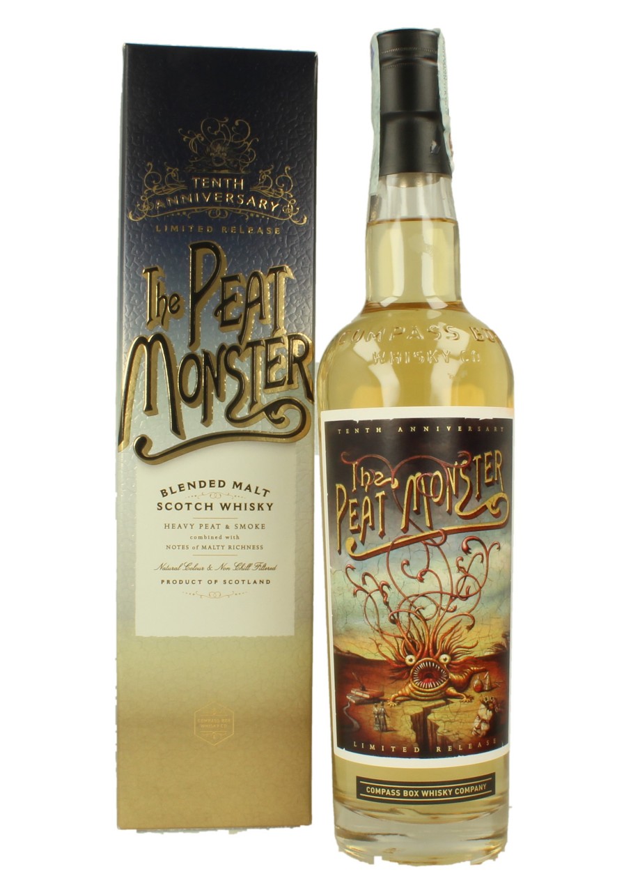 THE PEAT MONSTER COMPASS BOX 10 YO 70 CL 48.9 HEAVY PEAT AND SMOKE