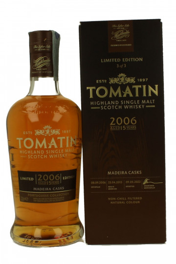 TOMATIN 15 years old 2006 70cl 46% OB  - PORTUGUESE COLLECTION Madeira  CASK