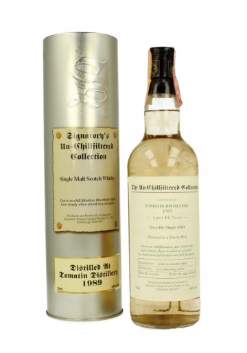 TOMATIN SIGNATORY 12 YO 1989  2002  70 CL 46 % BUTT 11640 