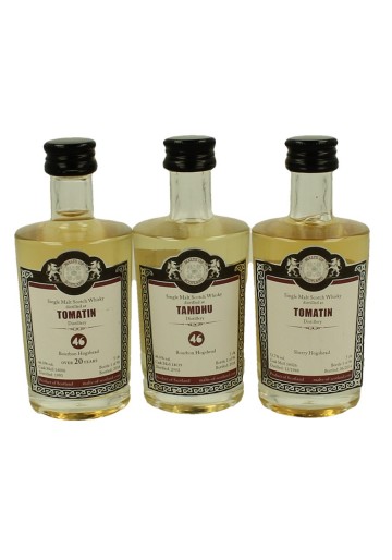 TOMATIN -TAMDHU-TORMORE -TULLIBARDINE-TAMNAVULIN  miniature 1988-1988-1993-1993-2002-2007 6x 5cl  Malts of Scotland