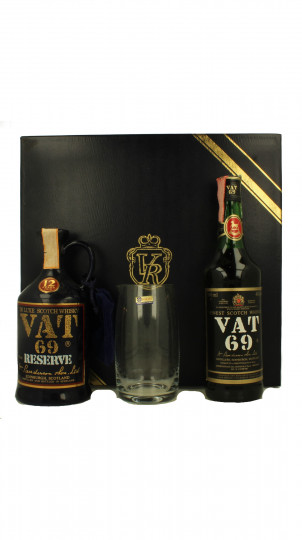 Vat 69 Scotch whisky 12 Years Old old bottles 1x75cl and 1x70cl 43% gift box