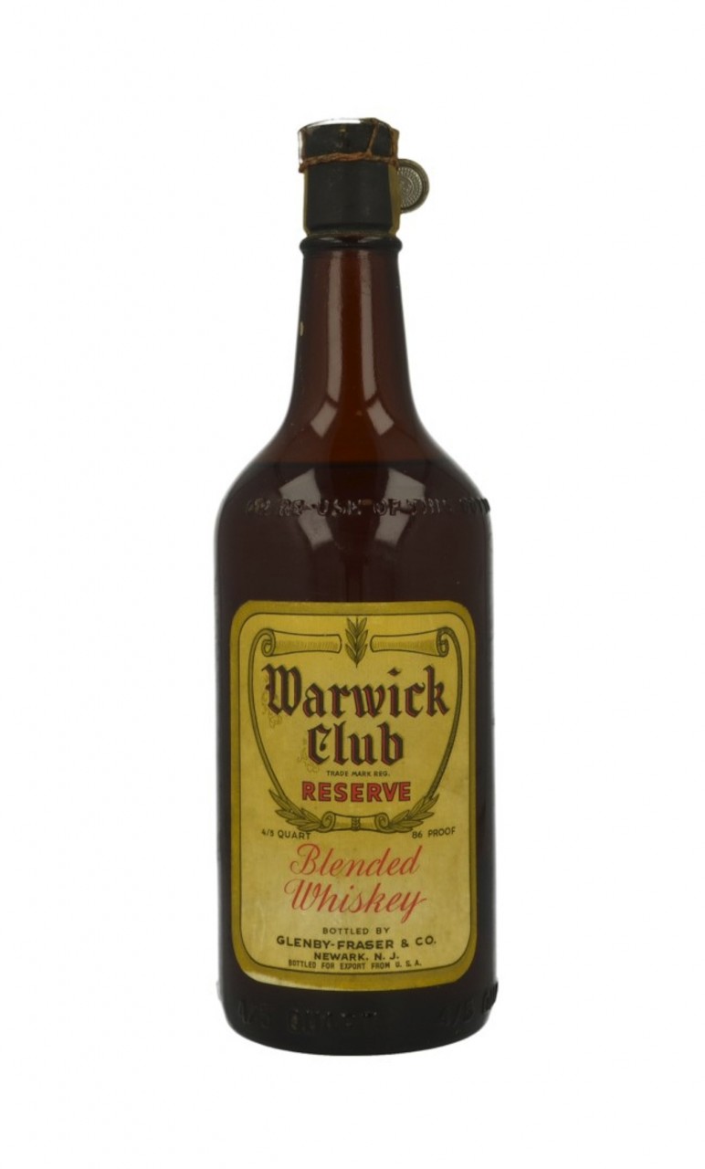 WARWICK CLUB Reserve Bot.40/50's 4/5 Quart 86 U.Sproof for Export from