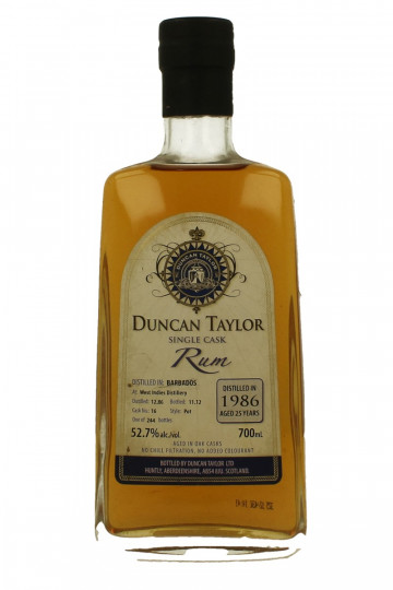 WEST INDIES  DIstillery 25 Years old 1986 70cl 52.7% Duncan Taylor - single Cask
