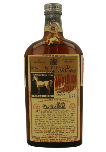 WHITE HORSE Cellar 8yo Bot.30/40's 4/5 Quart  86.8 US-proof - Blended