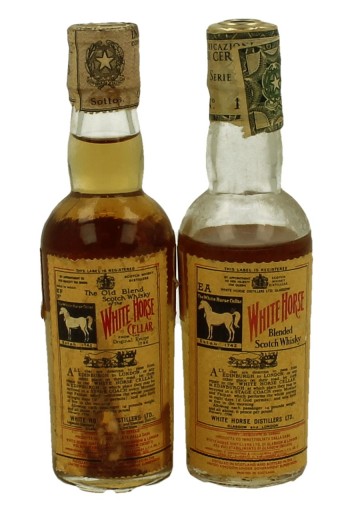 White Horse  rare old Whisky miniature Bot.1960/1970's 2x5cl 43%