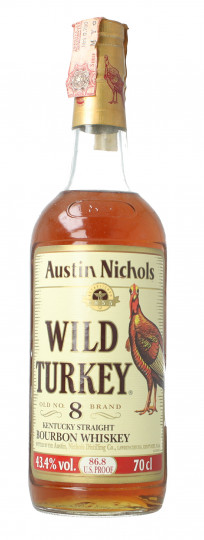 WILD TURKEY Kentucky Straight Bourbon Whiskey 8 year old 1990 circa 70cl 43.4%