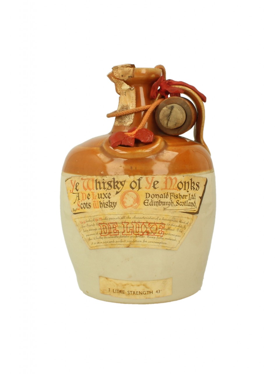 YE MONKS Bot.60/70's 75cl 43% Ceramic Decanter - Blended